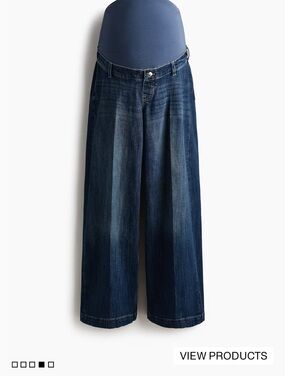 H&M Dark Blue Wide-Leg Maternity Jeans
